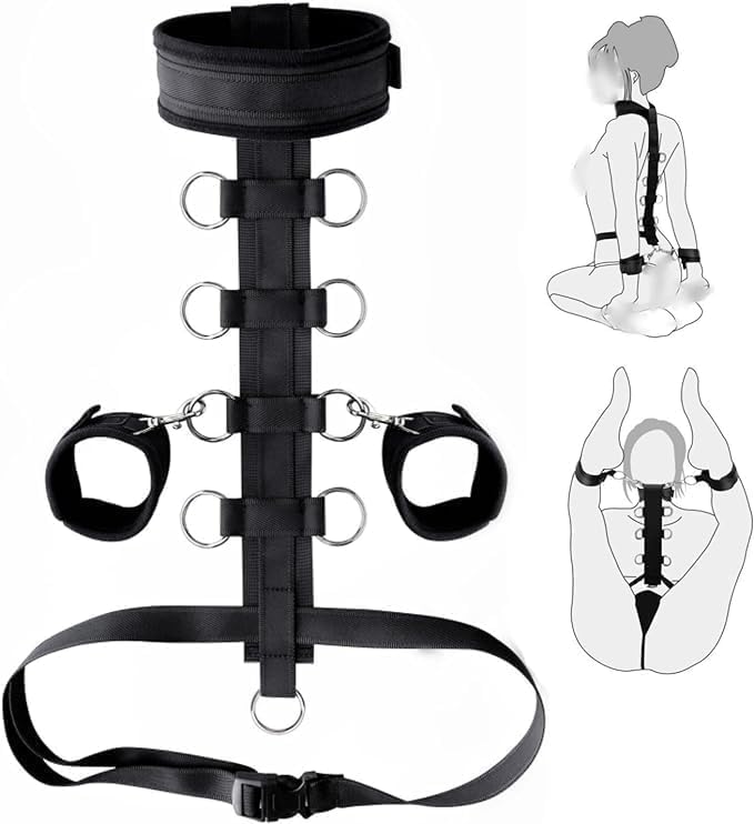 Bondaged Restraints Sex Spreaders Queen Bed Set for Women Submissive Kit Tied Up Adult Sex Playing Bed and Handcuffs Tools Neck Collar to Wrist Sex Restraining for Women Behind Back Set Sweater JXC0