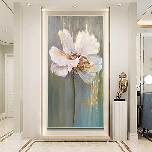 Toile abstraite moderne pour embellir un grand mur blanc de salon