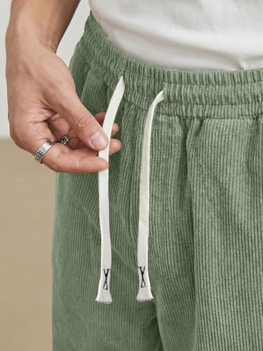Image of JMIERR Mens Corduroy Pants Wide Leg Baggy Sweatpants | Loose Fit Joggers, Elastic Waist Drawstring, Casual Sweatpants, Vintage Pants, Fall Winter Fashion, Streetwear