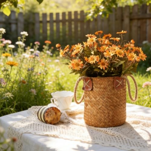 Chrysanthèmes réalistes en soie pour composition florale d'automne