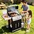 SKOK 4 Burner Propane Gas Grill with Infrared Side and Rear Burners, Outdoor BBQ Grill with Cast Iron Grates, Barbecue Grill with Wheels, 60,000BTU Output