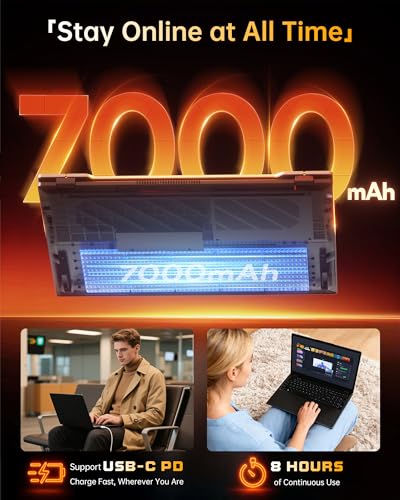 undefined 2025 17.6 Inch Laptop Computer with Office 365, 16GB RAM 640GB Storage, N5095 CPU, Windows 11, WiFi 6, Bluetooth 5.2, Backlit keyboard, Portable Thin Business Student Laptops for Work, School, Travel の商品画像 6