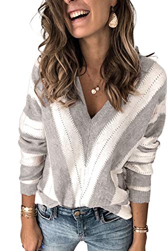 Image of ANCAPELION Women's Casual Sweater Pullover Winter Basic Sweatshirt Long Sleeve Cozy Knitted Jumper Tops Loose Fit