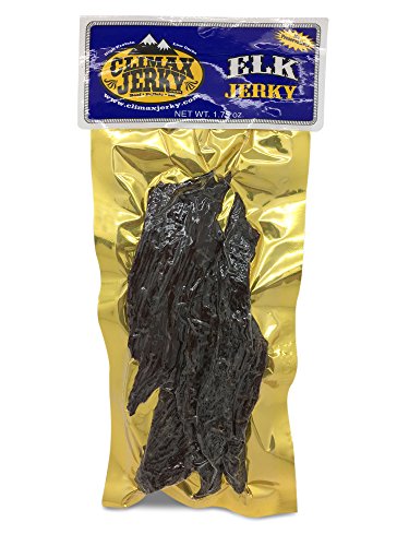 Premium Natural Style Kippered Cut Thick Strips 1.75 OZ. Elk Jerky - No Preservatives - High Protein - Low Carbs - Buy Multiple Packs & Save! (Elk Original, Original 1 Pack)