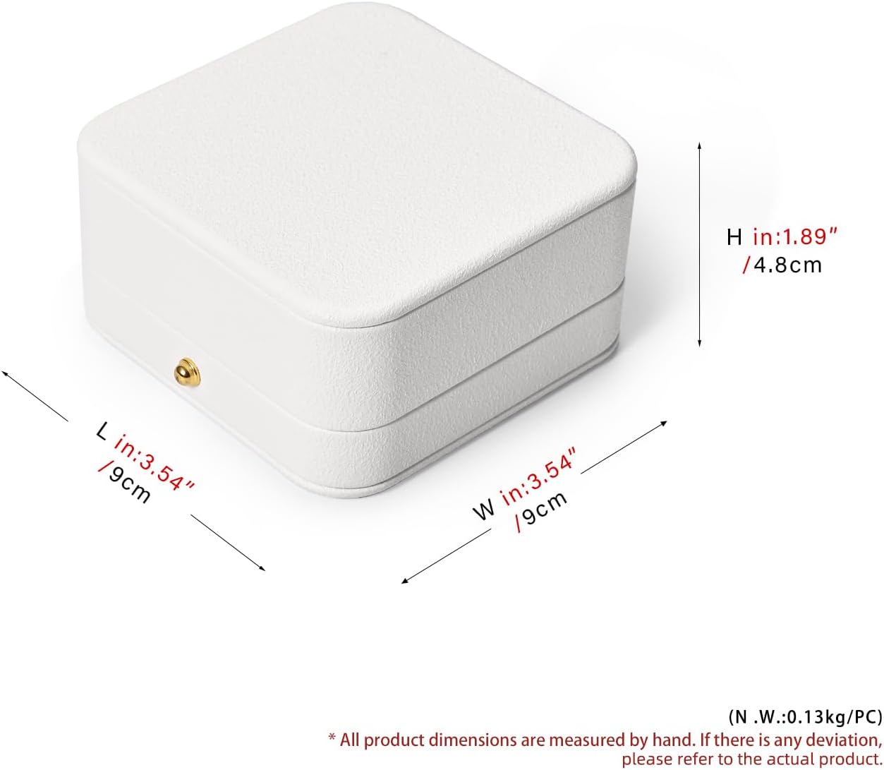 Blue Velvet Interior Jewelry Gift Box for Necklace & Pendant - Premium PU Leather Jewelry Necklace Elegant White Jewelry Box for Gift