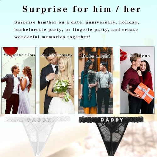 Image of Women's Personalized Thongs with Funny Rhinestone Letters, Custom Name Underwear Panties for Couples
