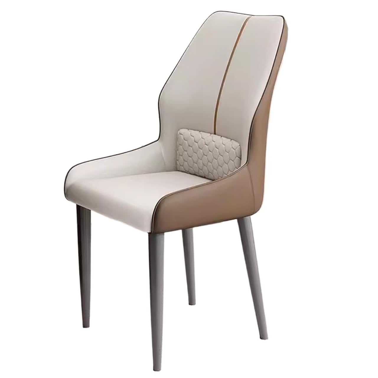 Chaise élégante sans accoudoirs grise au design contemporain épuré