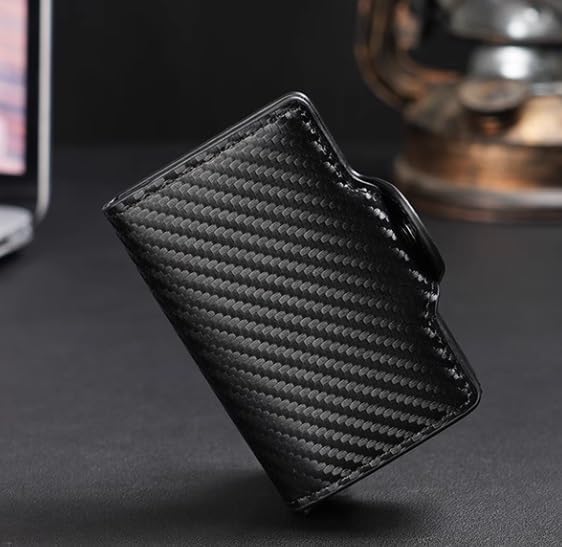 Mini Double Box Metal Wallet Vintage Leather Credit Card Holder for Men and Women Business Card ID Badge Holder Case(4)