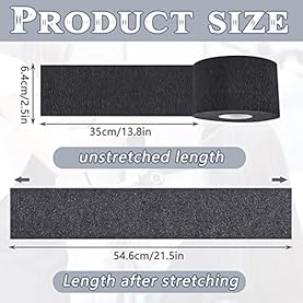 Alternative view of 1000 Pieces 10 Rolls Disposable Black Barber Neck Strips, Black Barber Neck Strips Disposable Stretchy Edge Paper Hair for Salon Haircut Styling Barbershop Accessories