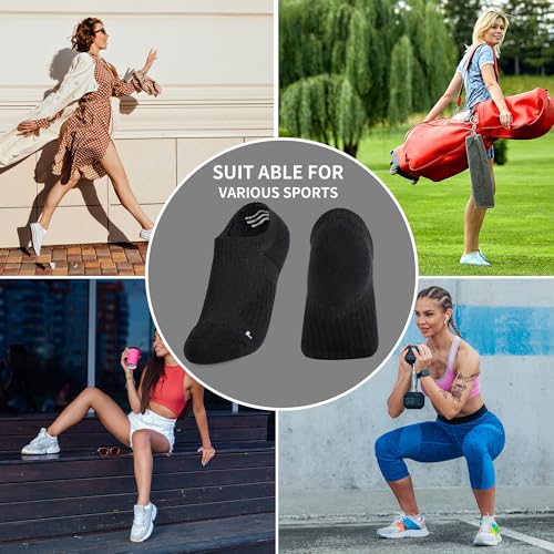 No Show Ankle Cushioned Socks, Non Slip Cotton Invisible Sock for Men & Women, Socks for Running, Outdoor (12-Packs)4