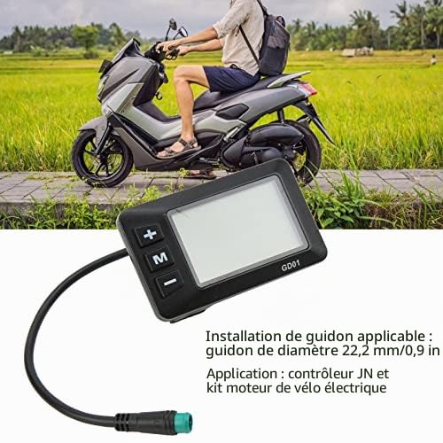 Alomejor Affichage LCD de Bicyclette électrique 36V 48V LCD GD01 Affichage 5 Broches Prise étanche pour Guidon de 22,2 Mm