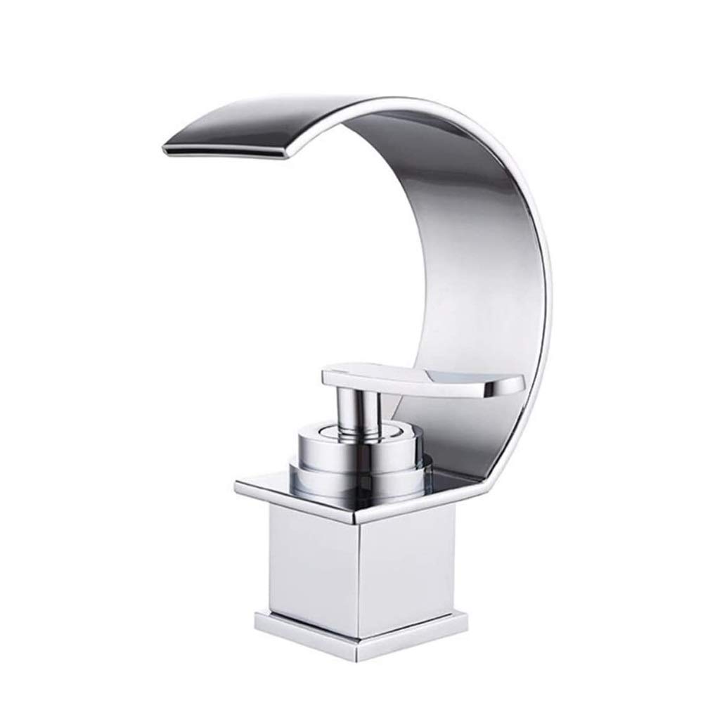 Rubinetto per lavabo da bagno a cascata - Miscelatore monocomando per cucina e bagno - Rubinetto elegante per lavabo (colore: D) - Design moderno per la massima eleganza