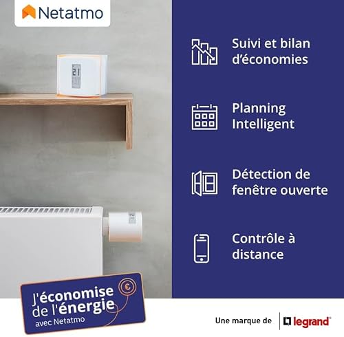 Netatmo Thermostat Connecté et Intelligent Économe en Énergie –WiFi- Réduisez Les Factures & Contrôlez Le Chauffage à Distance par Application, Compatible avec Les Chaudières Individuelles, NTH01-AMZ - 3