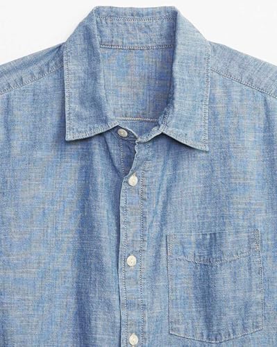 Image of Gap Men Slim Fit Full Sleevesd Collared Chambray Shirt