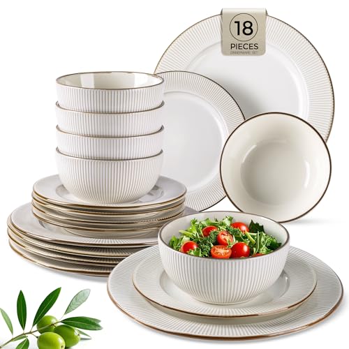 GBhome Geschirrset 6 Personen, 18-tlg Diamant Design Handarbeit...