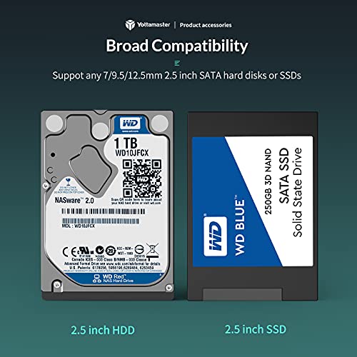 Yottamaster Interner Festplattenadapter Konverter für 2,5" SATA HDD 7/9,5/12,5mm, Plastik Einbaurahmen für Festplatte – Bild 4