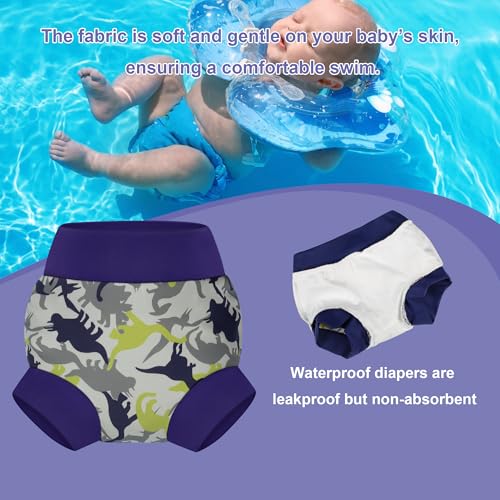 Image of BIG ELEPHANT Baby Swim Diapers 3-Pack, Reusable Swimming Diapers