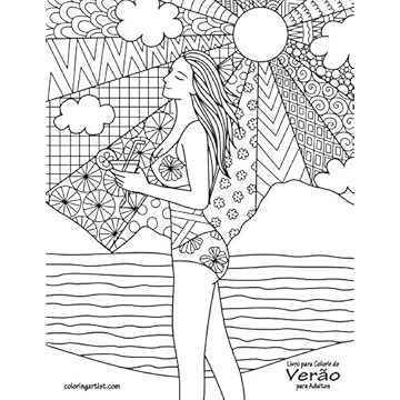 Capa do livro Livro para Colorir de Verão para Adultos