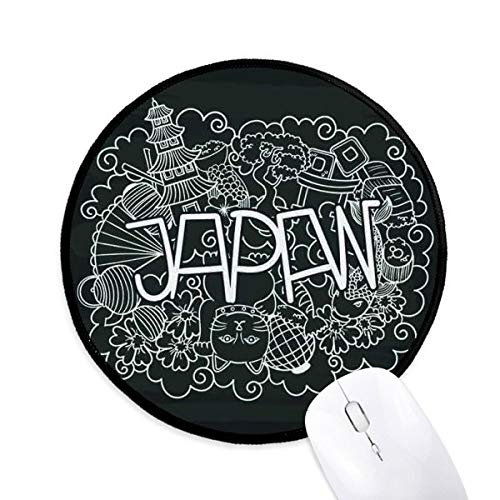 Tapete de ratón redondo DIYthinker de estilo japonés para oficina y juegos
