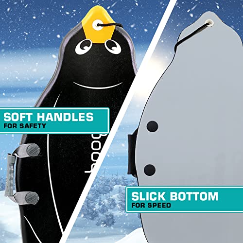Snowboogie Wham-O Animal Sled 36" | Single Rider Snow Foam Sleds | Pe Foam Sled With Soft Handles | Slick Bottom For Speed & Control | Snow Sledding For Adults & Children (Penguin) #TOP2