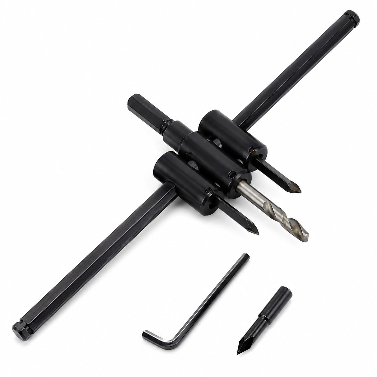 VERATHIX Professional Adjustable Circle Cutter 30-300mm for Wood | Heavy Duty Circle Hole Cutter with Dual Blades, Center Drill Bit & Hex Key | Woodworking Hole Saw for Plywood, Plastic & Soft Wood-image-20