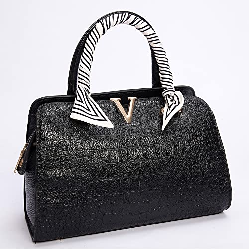 Nasoperfect 2Pcs Bag Handbag Handle Ribbon Scarf Head Band Hairband Fashion Stripe Print Neck Scarf #TOP5