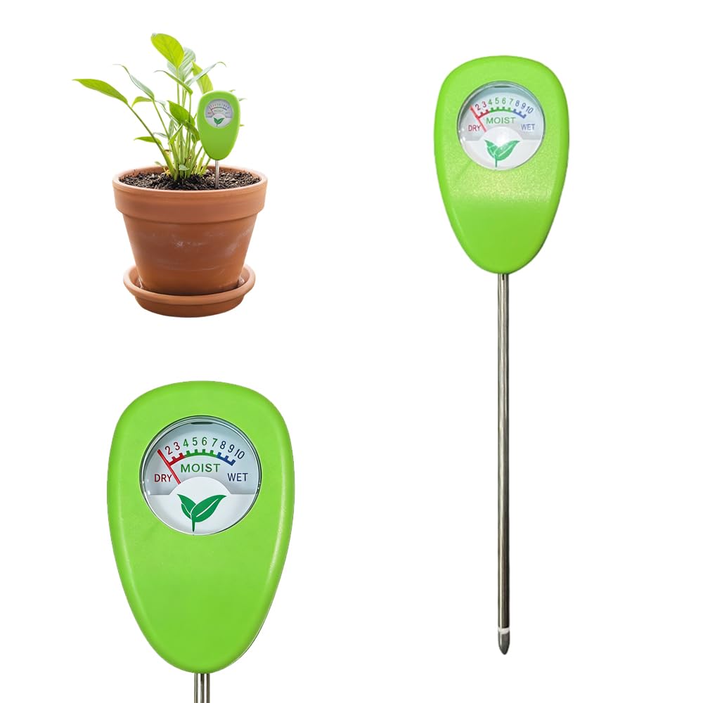 Soil Moisture Meter for Plants, No Battery Plant Moisture Tester with Hygrometer Dial, Water Monitor for Indoor Outdoor Plants, Garden, Potted Plants, Lawn (1pcs)