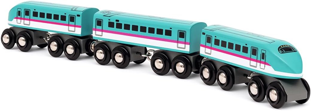 BRIO World 36086 Shinkansen Hayabusa Train - Wooden High-Speed Bullet Train Toy, Trains of the World Series for Kids 3+