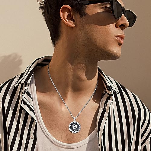 JUSTKIDSTOY Memento Mori Necklace 925 Sterling Silver Marcus Aurelius Skull Pendant Necklace Stoic Reminder Necklace Jewelry Gifts for Men Women4