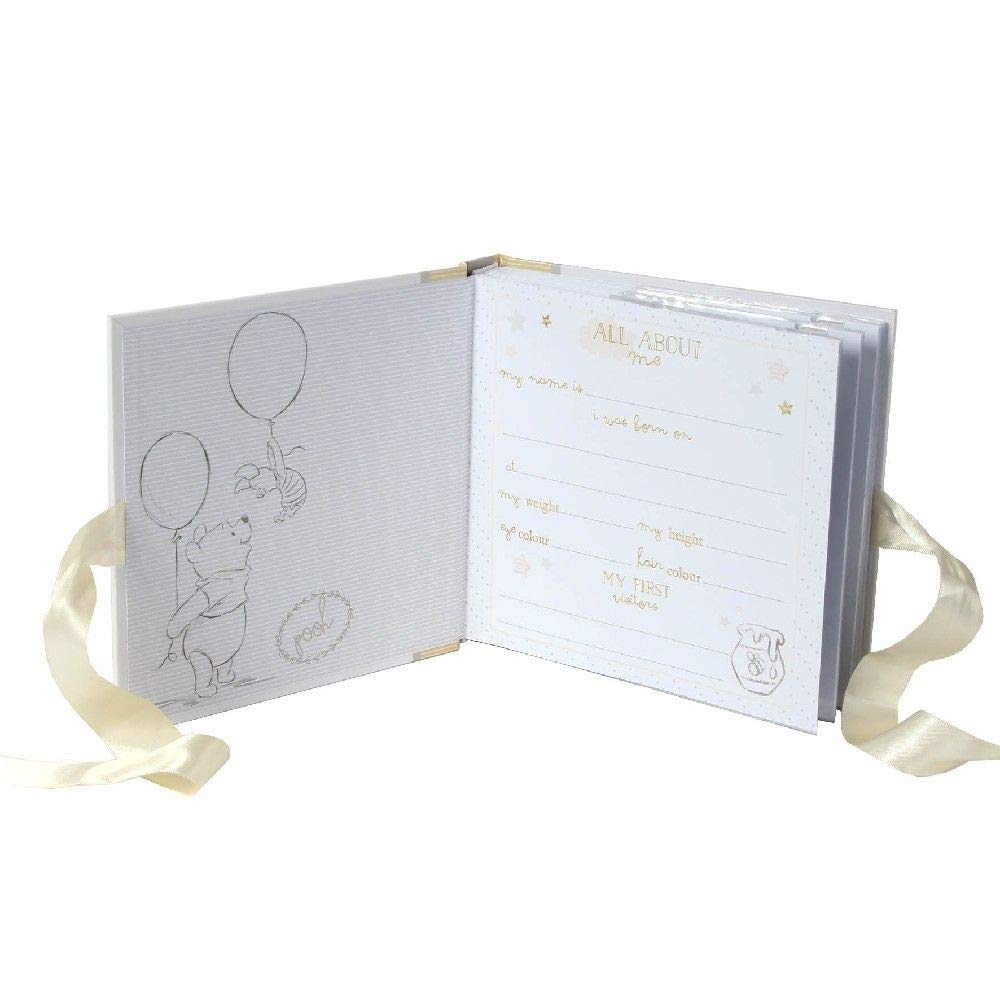 Happy Homewares Winnie The Pooh and Piglet Photo Album with Cream Ribbon - 50 Pictures - Officially Licensed