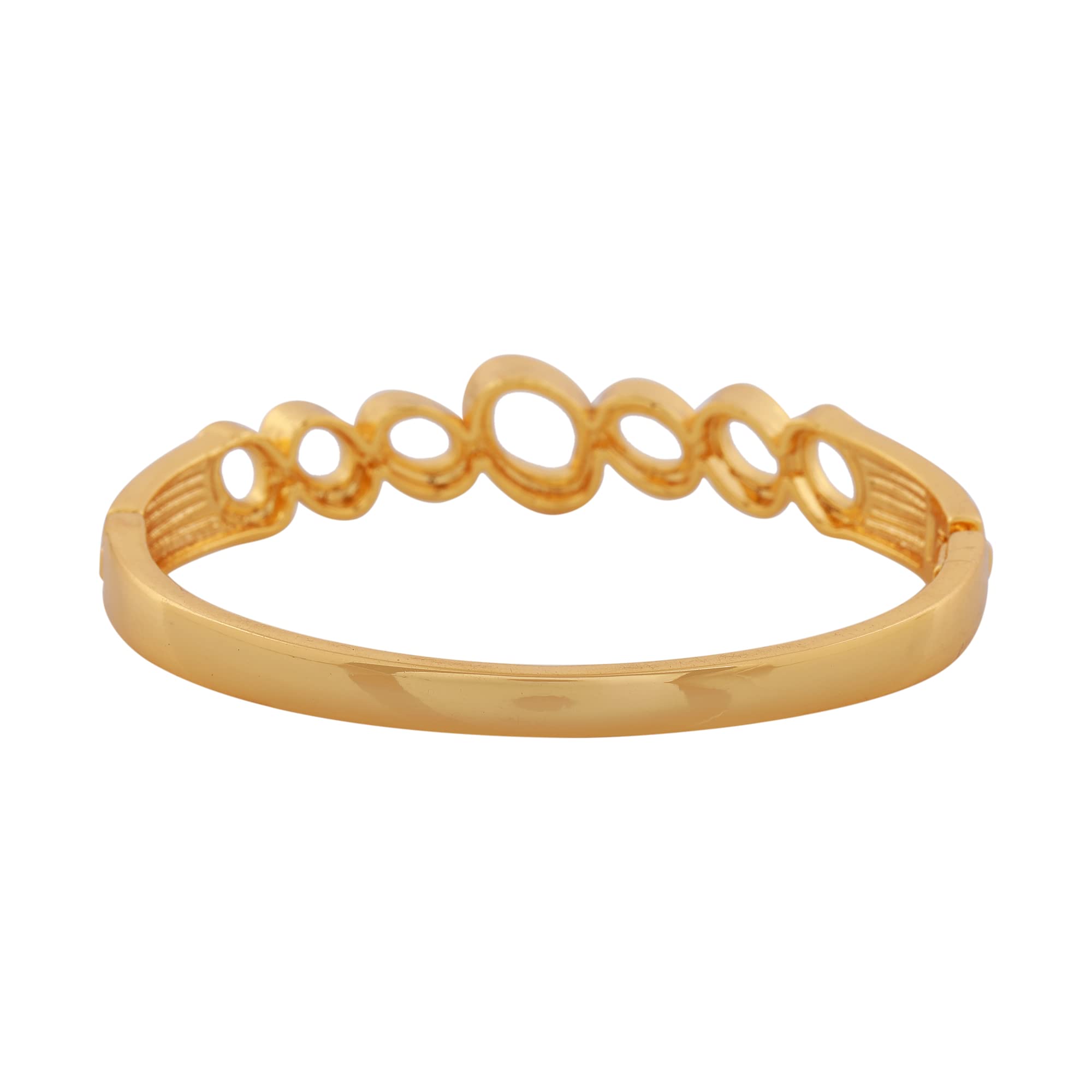 24 Kt & Silver Plated 5 Petal Flowers Cuff Bracelet