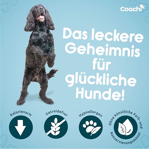Coachi Natürliche Entspannende Hundeleckerlis- Gesunde, Getreidefreie und Hypoallergene Leckerlis. Beruhigende Leckerlis für ängstliche Hunde. Geeignet für Welpen und Hunde ab 8 Wochen(Truthahn, 100g)