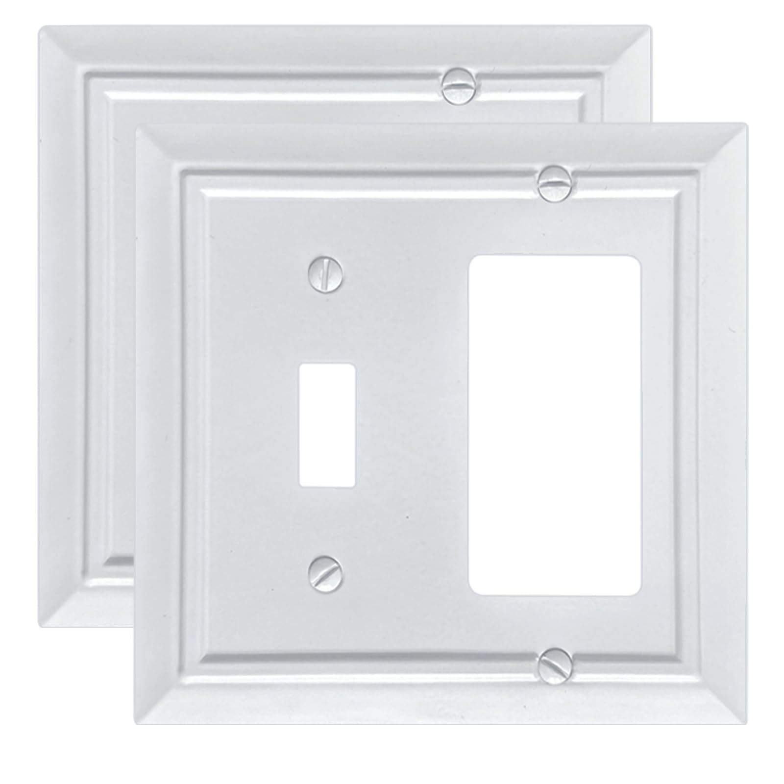 FunKiim Classic Architecture Wall Plates,Light Switch covers, Electrical Outlet Covers, Duplex receptacle wall plates,Bamboo Fiber Material Switch