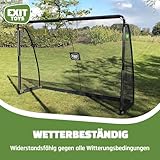 EXIT Toys Finta Stahl-Fußballtor - Großes Fußballtor für Kinder - Trainingsschirm - Inklusive Solides Verankerungssystem - Für den Garten - Trainiere Deine Fußballfertigkeiten - 300x200cm - Schwarz - 4