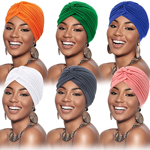 Image of SATINIOR 6 Pcs Stretchy Turban Head Wraps for Women