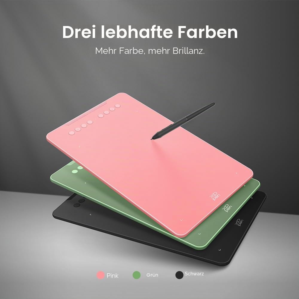 XP-Pen DECO01V2 Grafik-Tablet, Zeichnen, 10 x 6 Zoll, passiver Eingabestift, 8192 Stufen, Neigung und 8 Shortcuts, kompatibel mit Windows/Mac OS/ChromeBook/Android
