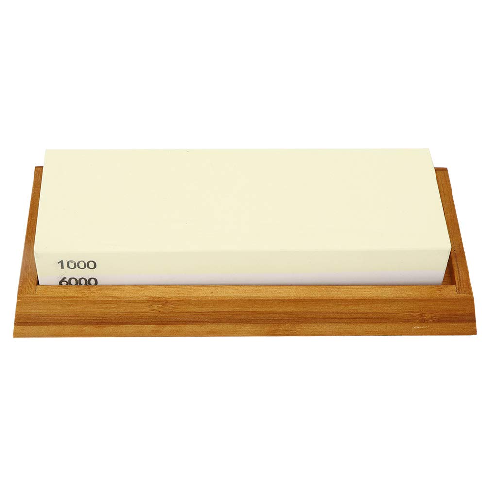 Hidyliu Pietra per Affilare i Coltelli a Doppia Faccia Grana 1000/6000 per Affilare la di Casa Corindone Bianco Naturale 7,1x2,4x1,2 Pollici