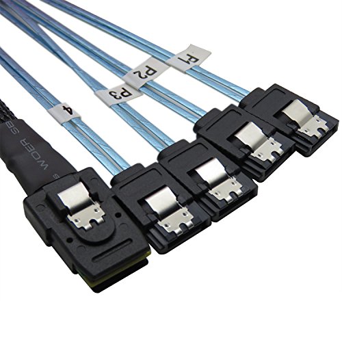 YIWENTEC Mini SAS 36P SFF-8087 a 4 SATA - Cable de Datos 0,75 m