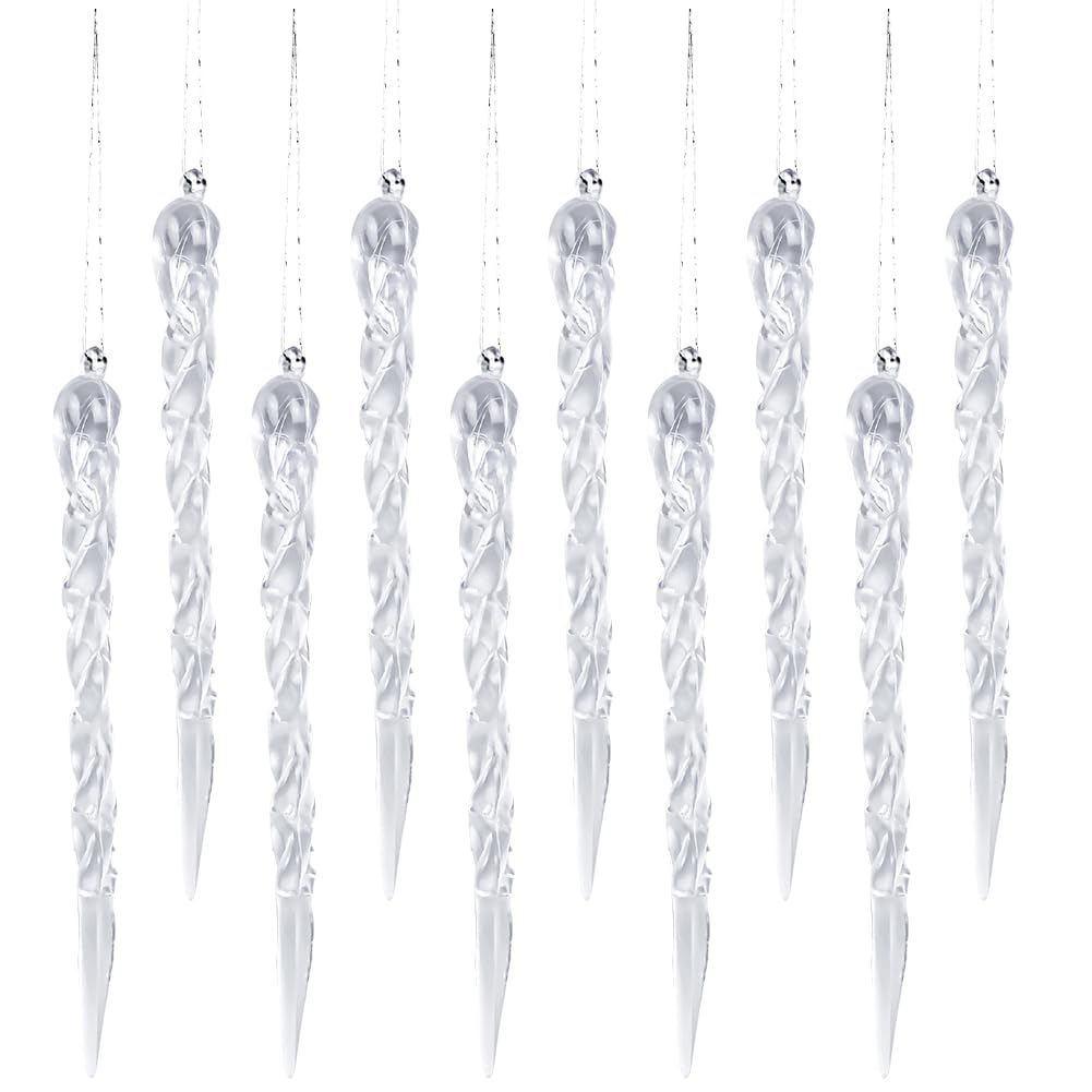 Wfkkmeq Clear Christmas Icicle Pendants, Icicles Pendants Christmas Decorations, Festive Parties Supplies, Creative Droplet Baubles For Christmas Trees Icicles Decorations - 36Pcs