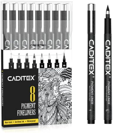 Calligraphy Pens, CADITEX 8 Size Calligraphy Pens Set for Beginners Drawing, Writing