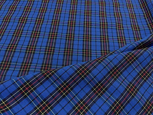 Premium 60-Inch Blue Plaid Scottish Tartan Cotton Fabric - Ideal for Clothing, Upholstery, and Home Decor Projects 4 Premium 60-Inch Blue Plaid Scottish Tartan Cotton Fabric - Ideal for Clothing, Upholstery, and Home Decor Projects - Image 3