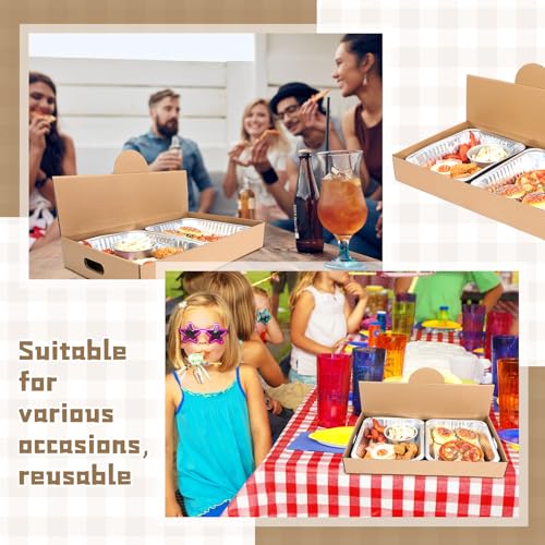Image of Fullhawl 35 Pack Pop-up Catering Box 22 x 13.5 x 3.5 Inch Kraft Corrugated Full Pan Catering Box Secure Stackable Food Delivery Container Bakery Storage Boxes for Party Theaters Stadiums