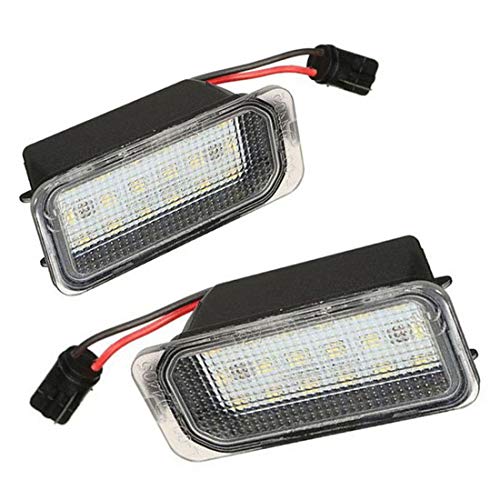 MuChangZi 2Pcs 6000K Blanco 18-SMD LED Conjunto de Luz de la Placa de Matrícula para F/ORD C-MAX Transit Connect Edge Jaguar XJ XF X250 Cover