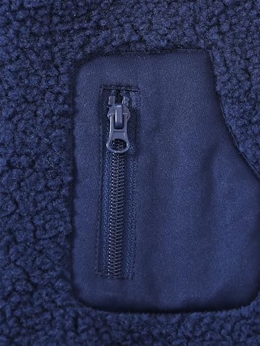 Kids Fleece-Lined Sherpa Jacket – Lightweight Dual-Layer Warm Zip-Up Coat with Stand Collar & Chest Pocket, Sizes 5-124