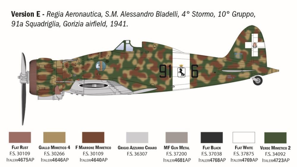 Italeri 2516 Macchi MC.200 Saetta, scala 1:32, Plastic Model Kit/Modello in plastica da montare