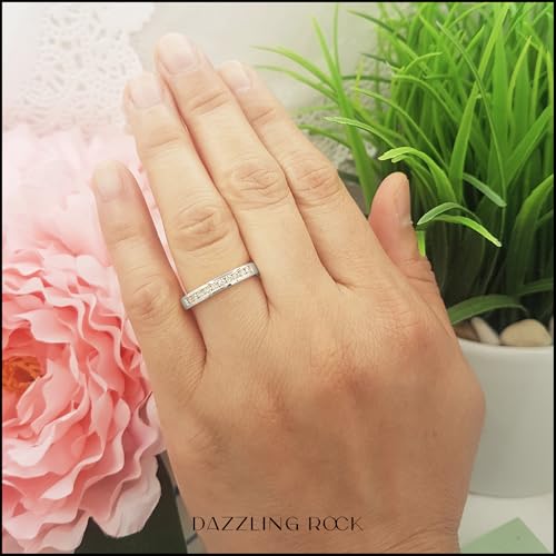 Dazzlingrock Collection 0.40 Cttw 14K Round & Baguette Cut Diamond Channel Set Wedding Stackable Band Ring, Solid White Gold2