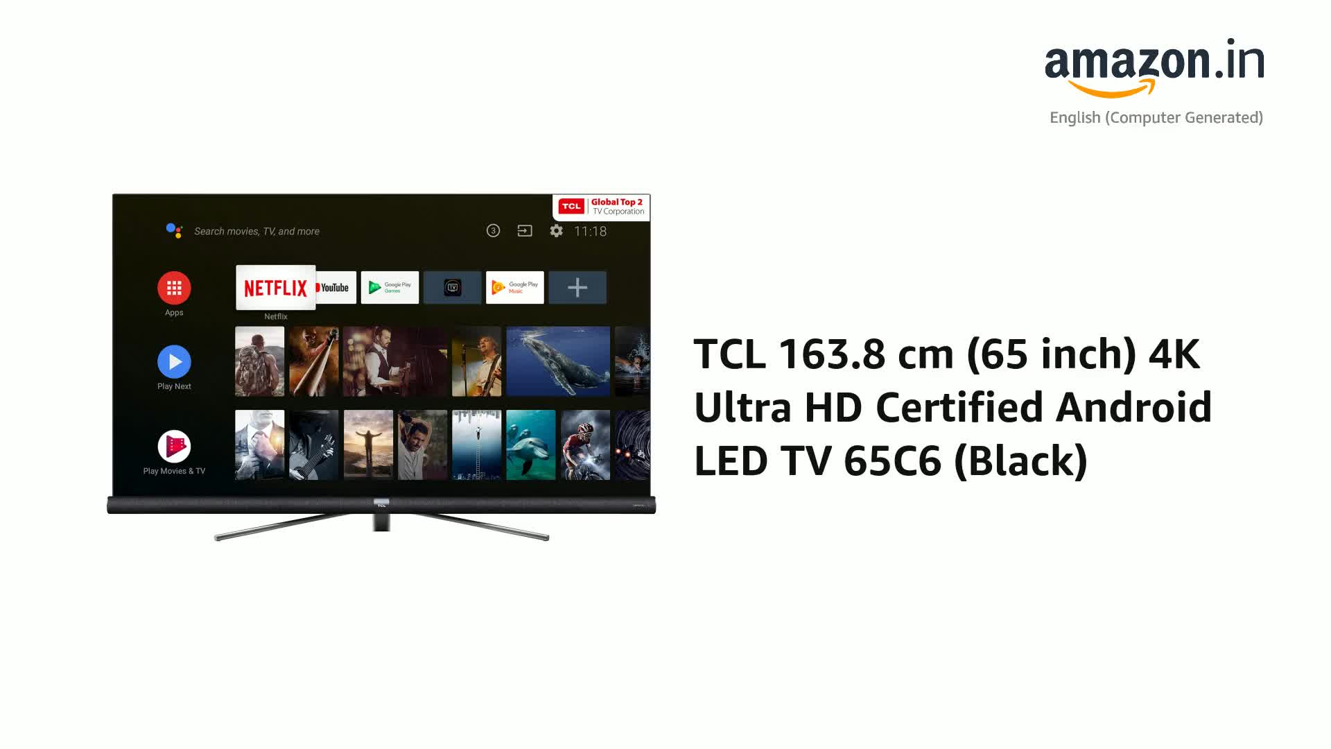 TCL 163.8 cm (65 inch) 4K Ultra HD Certified Android LED TV 65C6