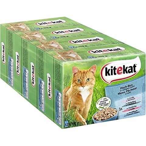 Kitekat Katzenfutter Nassfutter Fisch Box in Gelee Cover