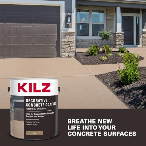 Image of KILZ Decorative Slip-Resistant Concrete Coating, Tan, 1 Gallon