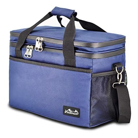 Viedouce Large Picnic Bags-Large Cooler Bags Family 24L,Insulated Lunch Bag Backpack with Adjustable Shoulder Strap,Oxford Waterproof Outdoor Beach for Camping/BBQ/Family Outdoor Activities,Blue Cover